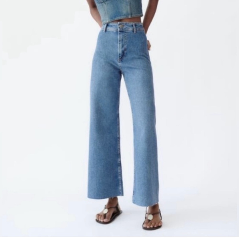 Zara High Rise Wide Leg Jeans